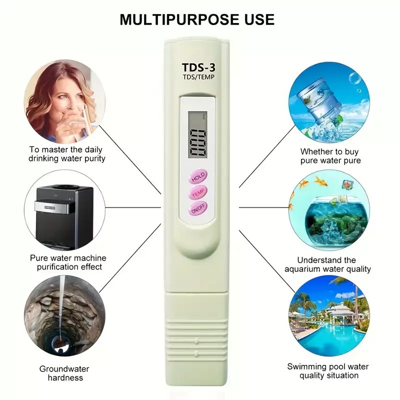Unbranded Handheld Water Quality Hardness Purity Digital LCD Meter 0-9990