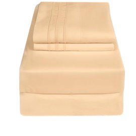 King Size Sheet Set - Breathable & Cooling Sheets - Hotel Luxury Bed Sheets - 1800 Thread Count - Extra Soft - Deep Pockets 16 inch - Wrinkle, Fade, Stain Resistant - 4 PCs (Beige, King)