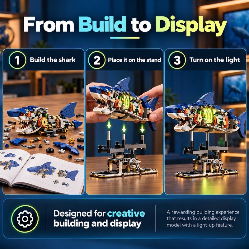 Mechanical Sea Animal Building Blocks for DIY Construction – Motorized