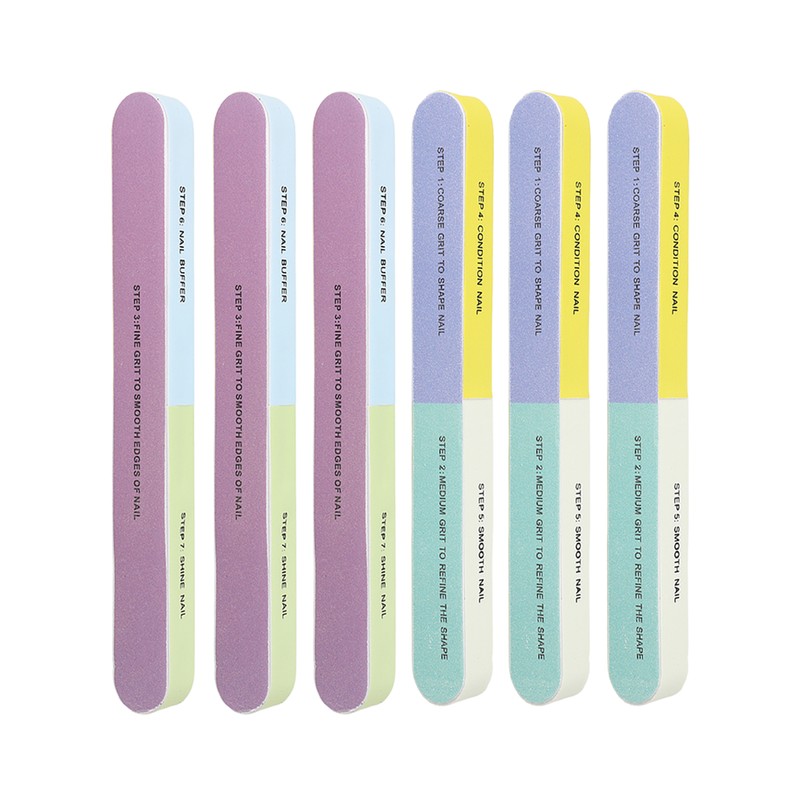 10pcs Nail File Reusable Washable Multi Functional 7 Steps DIY