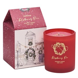 M&SENSE Christmas Holiday Candle Gift- Raspberry Pie Scent, 8.1oz Soy Wax, Winter Home Decor Gift for Women and Men