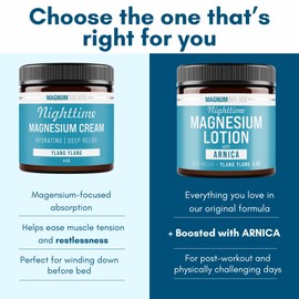 Nighttime Magnesium Lotion with Arnica – Soothing Relief & Relaxation, Highly Concentrated Magnesium for Muscles & Joints – Apply to Legs or Feet Before Bed – Skin-Friendly