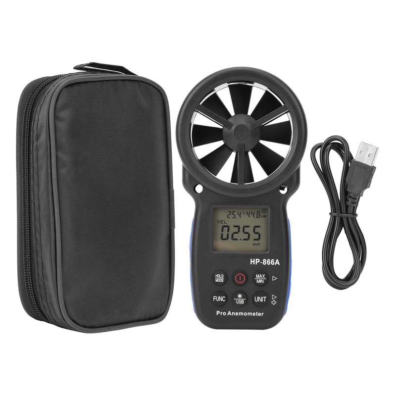 HP-866A Digital Portable Anemometer Wind Speed Gauge Air Temperature Meter