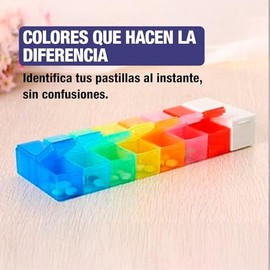 Pastillero Semanal con Cortador 7 Días AM PM | Organizador de Medicamentos Desmontable Portátil Libre BPA para Viaje y Control Diario