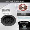 EXAKEY Black Sink Drain 3-1/2 Inch Kitchen Sink Drain Strainer