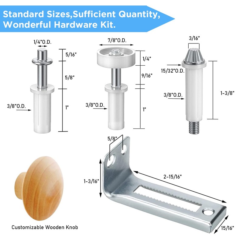 Bifold Door Hardware Repair Kit for One 2-Panel Set of