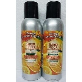 Smoke Odor Exterminator Orange Lemon Splash 7 oz Large Spray Set of Two Cans
