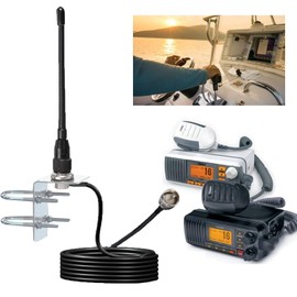 SignalPlus VHF Antenna Marine for Boat, Marine VHF Antenna with 16.4ft Cable PL259, 156-163Mhz