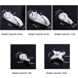 SLEEKEE Pack of 41 Traceless Hard Wall Picture Hooks with 1 Storage Box, Photo Frame Mounting Easel, Traceless Picture Frame Hooks, Hard Wall Drywall Hanging Picture Board (White)