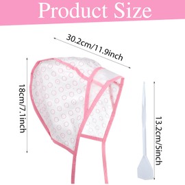 Bewudy 3 Pcs Hair Highlighting Caps, Salon Hair Coloring Dye Cap with Plastic Crochet Hook for Salon & DIY Dyeing