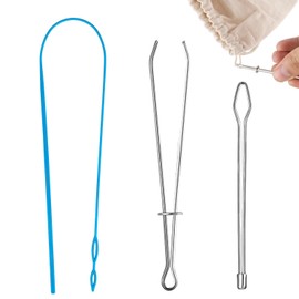 3 Piece Set Elastic Cord Threader Plastic and Stainless Steel DIY Hand Sewing Tools Craft Supplies Smooth Thread Thread
