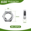 M6 Nuts, Pack of 25, Hex Nut Stainless Steel (Low