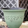 Darthome Patina Urn Planter 21cm Aged Green Plastic Round Classic