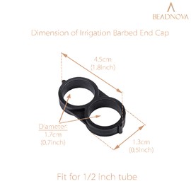 BEADNOVA Drip Irrigation Parts 10 Pcs 1/2 Inch Barbed End Caps Goof Plugs Fittings Drip Line Connectors for 1/2 Inch Irrigation Tubing Garden Watering System (10pcs)