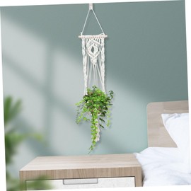 Mipcase 2pcs Flower Hanger Cotton Rope Sling Net Bag for Wall Decoration Hand-Woven Plant Holder for Home Office Weddings and Gardens Without Basket