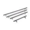 Solid Metal CHROME Colour T Bar Kitchen Door Handles -10