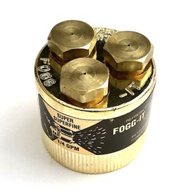 Fogg It Misting Watering Nozzle 1/4 GPM - Super SuperFine Volume | Designed for misting delicate seedlings or for raising humidity around wilting plants. Made in the U.S.A. from solid brass | 2 Pack