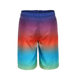 Rokka & Rolla - Pantalones cortos para niños de secado rápido con cordón en la cintura y forro de malla, Color degradado, 18