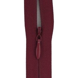Invisible Zip Fasteners, Pack of 5, Suitable for Medium Weight Fabric (Dark Burgundy, 20 inch)