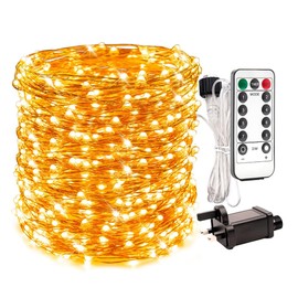 RESNICE 400Ft Extra Long Fairy Lights Plug in Waterproof Outside Copper Wire String Lights with Remote 1200 High-Bright LEDs for Garden, Porch, Patio, Christmas Wedding Party Decoration
