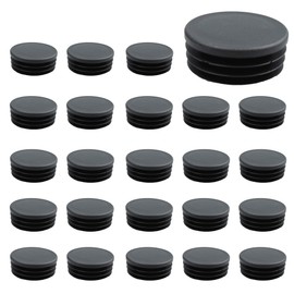 AUXBC 24PCS (1-3/4Inch) 45mm Round Plastic Plug, Black Furniture Finishing Sliders, Round Pipe Tubing End Cap, Plastic Insert End Caps for Round Metal Tube