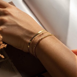 Stocking Stuffers Holiday Outfits for Women 2024 Gold Bracelet Stack Gold Chain Bracelet Paperclip Bracelet Silver Stack Bracelets for Women Paperclip Chain Bracelet Stackable Bracelets Gold Jewelry for Women