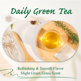 WEETEE Grüner Tee Beutel, 100 Stück Green Tea Bags, reiner Grüntee, Super-Antioxidans | Wiederverschließbarer Kraftbeutel | Heiß oder eisgekühlt aufbrühen