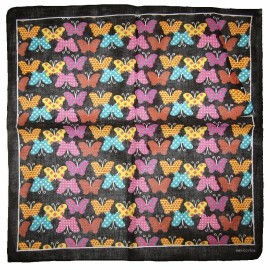 RFCO 22"x22" Multi-Color Butterfly Black 100% Cotton Bandana