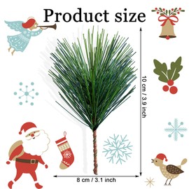 70 Pieces Artificial Pine Needles Branches 3.9 x 3.1 Inches Small Pine Twigs Stems Picks Green Plants Pine Needles Fake Greenery Pine Picks for Christmas Garland Wreath Holiday Garden Decoration