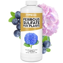Ferrous Sulfate for Plants, Complete Iron and Sulfur Supplement for Healthy Growth, 32 oz (1 Quart)