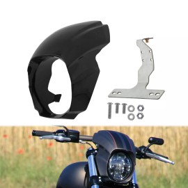 HDBUBALUS Front Headlight Gloss Black Fairing Cowl Cover For Harley Breakout FXBR 18-2023