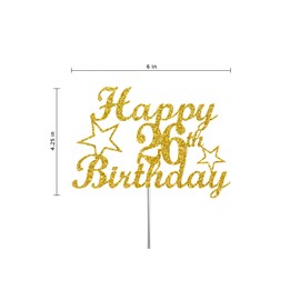 Decoración para tartas de cumpleaños con purpurina dorada, ideas de decoración de fiesta, calidad premium, resistente purpurina de doble cara, palo de acrílico. Fabricado en Estados Unidos (26)