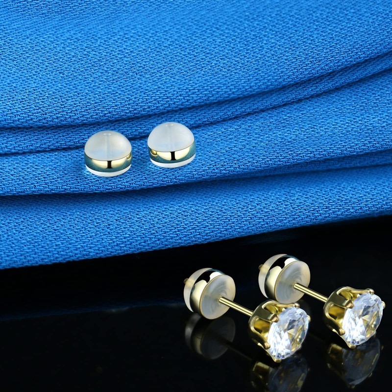 Earring Backs Rubber Earring Backs for Studs, KMEOSCH Hypoallergenic Soft