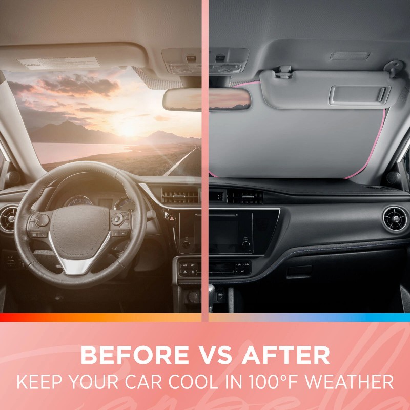 BDK Metallic Pink GOOD Quality Reflective Polyester Pop Up Car