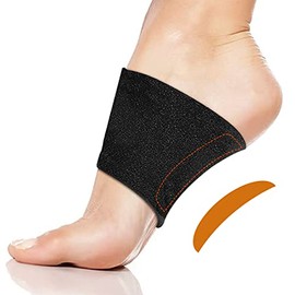 MIAYOHO Arch Support Brace Plantar Fasciitis Pain Adjustable Compression Arch Inserts Orthotic Inserts Support for Flat Feet Foot Pain, High Arches, Heel Fatigue (M 5-8 / W 6-9.5, Black)
