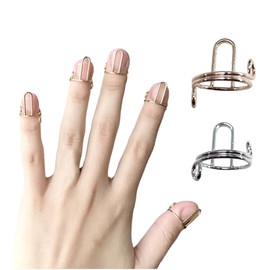 SHANPIN 20 Pcs Nail Rings, Reusable Nail Art Decoration, Adjustable Nail Rings, Removable Nail Rings, Allowing People Who Are Inconvenient To Go To a Nail Salon To Experience Nail Decoration.