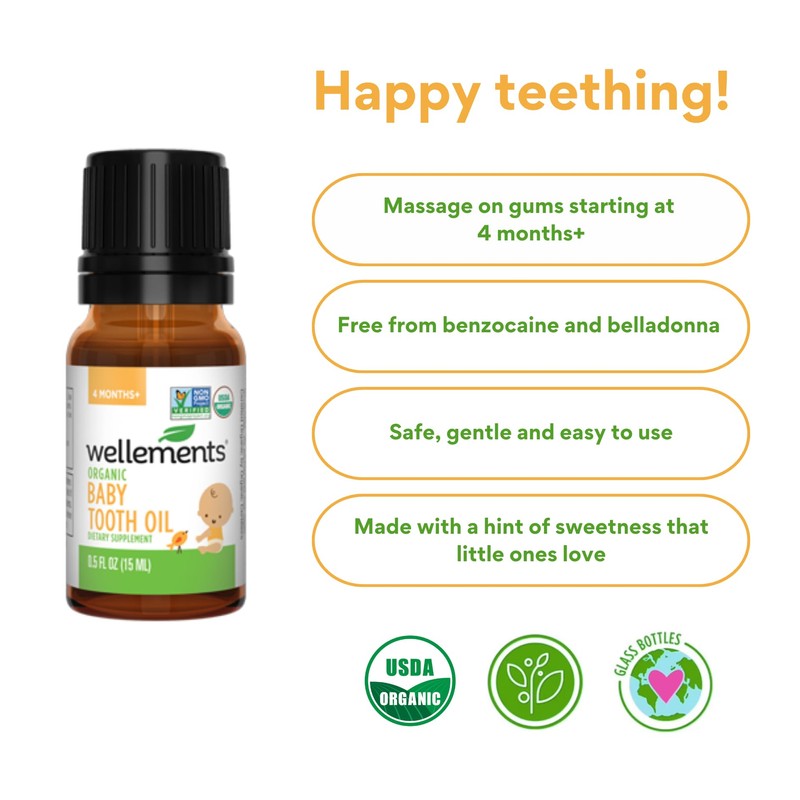 Baby, Tooth Oil, 0.5 fl oz (15 ml) - Wellements