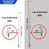 National Flag Countries Flags with Handheld Flagpole Telescopic Stainless Steel
