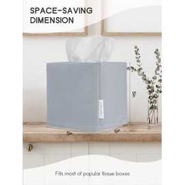 Tissue Box Cover, Reusable Fabric Tissue Holder, Square Canvas Tissue Holders Decorative for Bathroom Vanity Countertop, Bedroom, Tabletop, Living Room