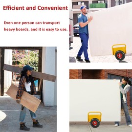 Heavy-Duty Panel Dolly 1000LB, Auto-Clamping Drywall Cart w/ 10" All-Terrain Wheels – Tall Stable Mover for Sheetrock, Plywood, Doors,Glass