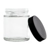 GadgetGush Clear 4 Oz Glass Jar with Black Plastic Non-Slip
