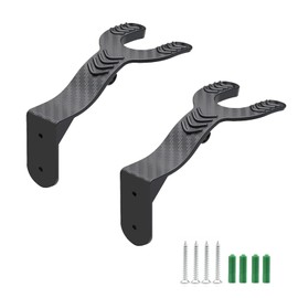 PARFCO Pack of 2 Helmet Mount Wall, Black Motorcycle Helmet Holder, ABS Helmet Mount Wall, with Key Hook, with Screws and Expansion Tube, for Hanging Helmets and Clothes