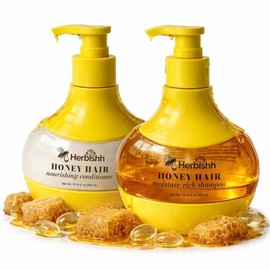 Herbishh Honey Shampoo & Conditioner Set (10.14 fl.oz Each) Cleansing for Buildup with Hydrating D, Herbishh Honey Shampoo & Condi / Herbishh Honey Shampoo & Conditioner Set (10.14 fl.oz Each) Cleansing for Buildup with Hydrating D, Herbishh Honey Shampoo & Condi