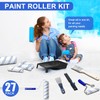 27 Piece Professional Paint Roller Kit with Extension Pole, Brushes,