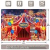 ZTHMOE Fabric 7x5ft Red Circus Carnival Photography Backdrop Halloween Curtain