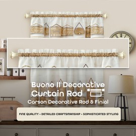 Decorative Window Curtain Rods with Finials, 28 to 48 Inches, 0.75 Diameter - Buono II, Carson Series - Lightweight & Easy to Install, Adjusts Telescopically to Fit Any Window by Achim Home Decor