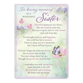 Graveside Memorial Card Remembrance Verse Plastic Coated Grave Graveside Card - 120 x 165 mm - Wonderful Sister 0981