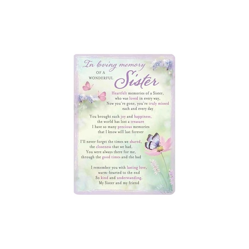 Graveside Memorial Card Remembrance Verse Plastic Coated Grave Graveside Card