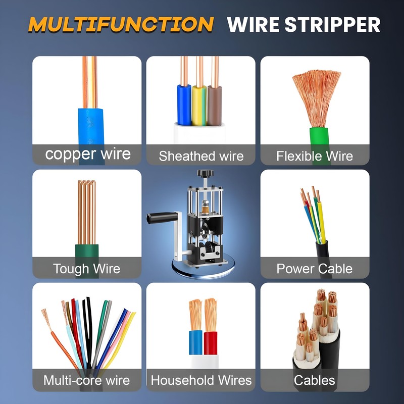 Manual Wire Stripper Machine Drill Powered Wire Stripping Machine 0.04"-1"