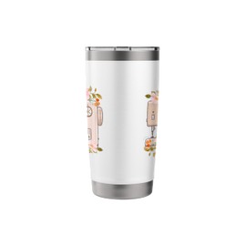 Sewing Machine Floral Needlework Crafting Knitting Quilting Stainless Steel Insulated Tumbler